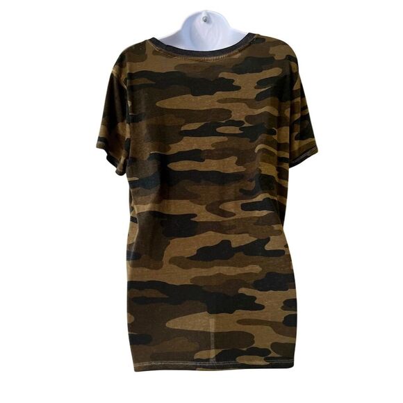 Lucky Brand Women's Camo Print Crew Neck T-Shirt Size L Brown - Picture 4 of 6